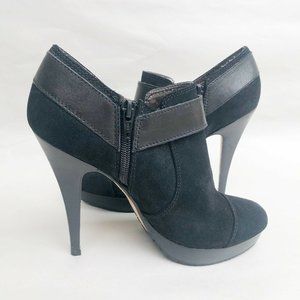 Charles David Black Suede Leather Platform Heel Pointed Bootie Women’s Size 7